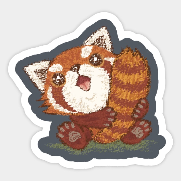 Red panda which holds a tail Sticker by sanogawa